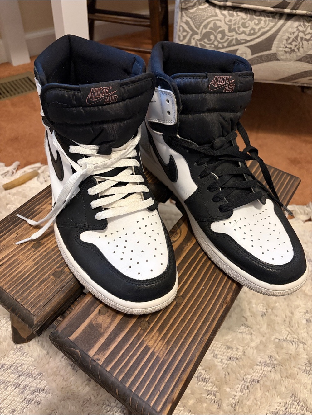 SIZE 13 Nike Air Jordan High-Top Sneakers — Black & White